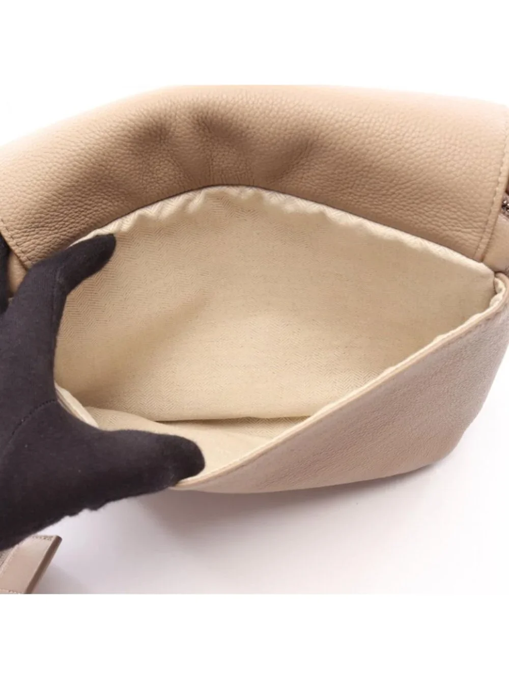 Loewe Shoulder Bag Military XS Beige Leather
